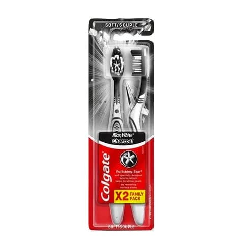 Colgate Tooth Brush Max White Charcoal 2 Pieces