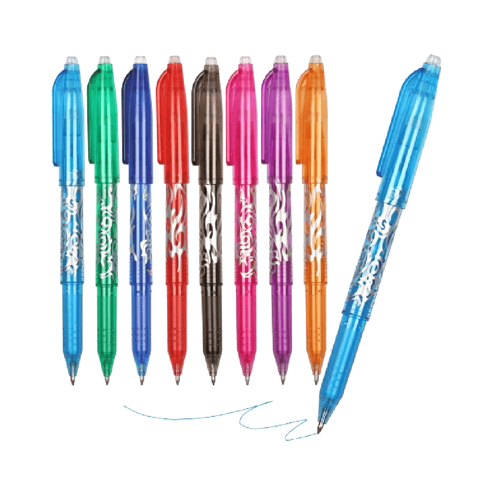 Ballpoint Pen Erasable Gel Ink Rolling 0.7 mm 8 Pcs Multicolour 11853