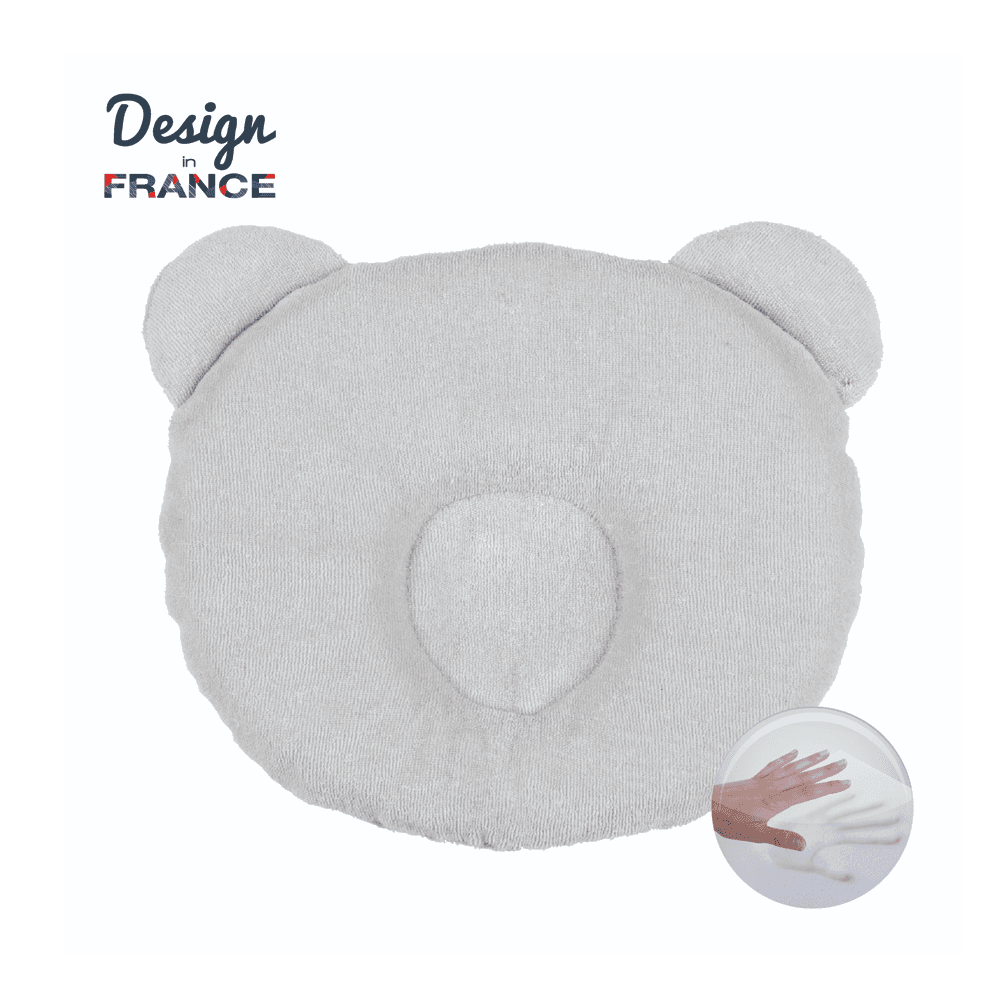 Candide P'tit Panda Memory Foam Baby Pillow (Grey)