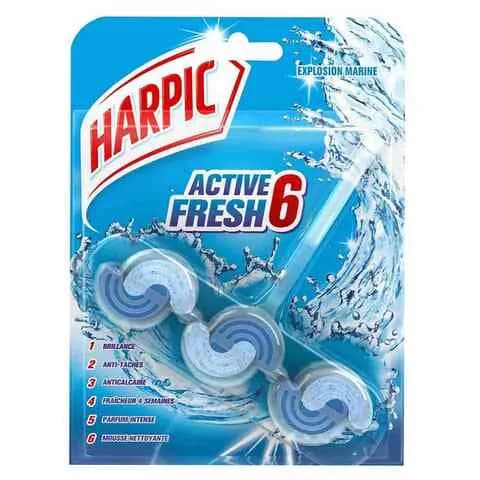 Harpic Active Fresh 6 Toilet Rim Block Marine Explosion 39g