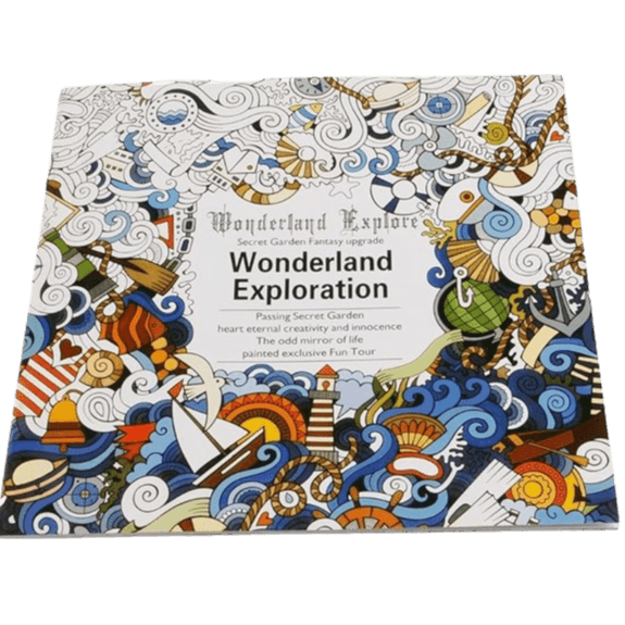 كتاب تلوين استكشاف بلاد العجائب مقاس 18.5x18.5 سم 11392