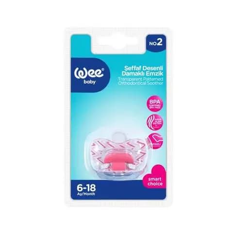 Wee Transparent Patterned Orthodontic Soother No2