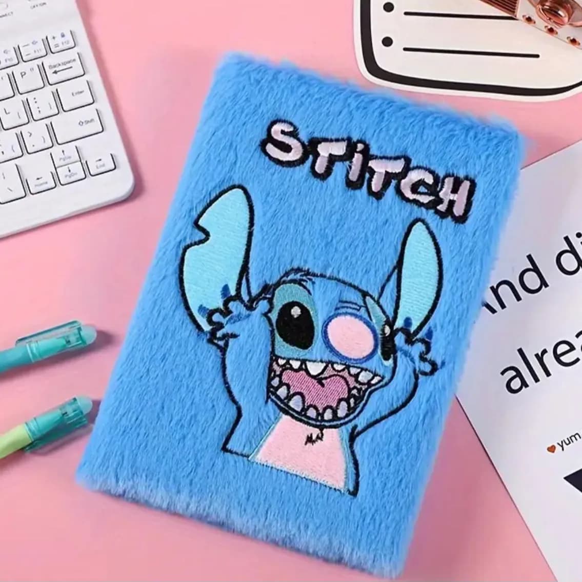 Disney Stitch School Furry Notebook