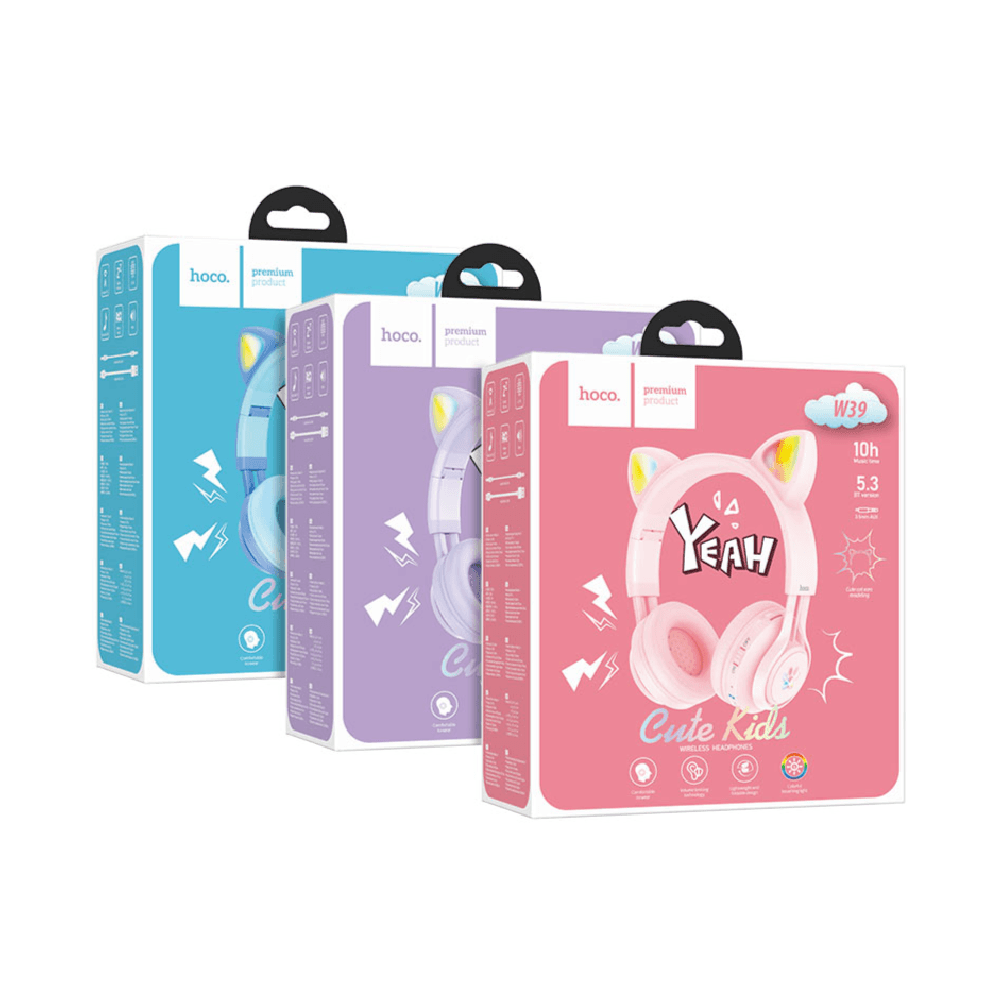 Hoco Wireless Cat Ear Headphones For Kids (W39)