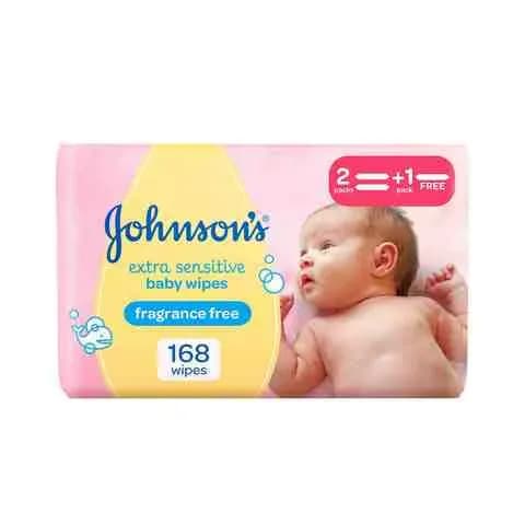 Johnson's Baby Wipes extra sensitive 168 Pieces