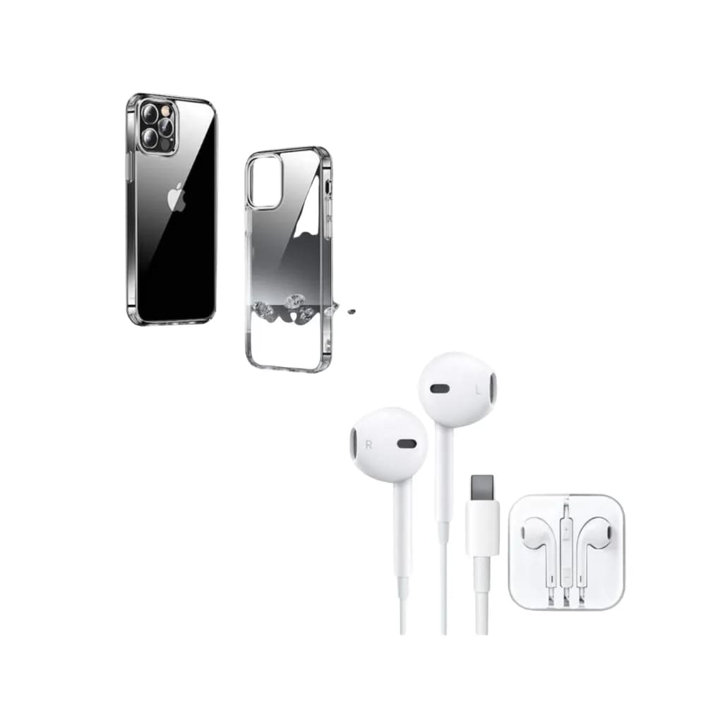 EarPods Type-C + iPhone 15 Pro Crystal Clear Case (BUY 1 GET 1)