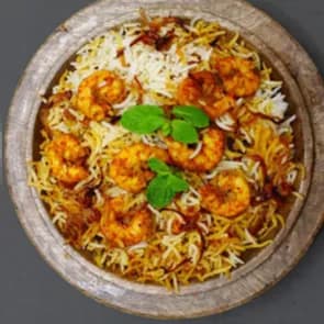 Prawns Biryani + Free Vanilla Milk