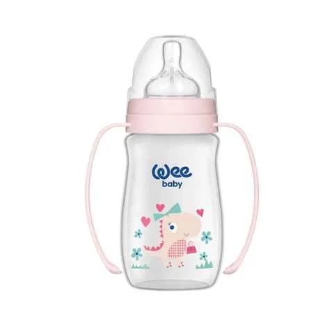 Wee Pp Classic Wide Neck Feeding Bottle With Grip 250MlPink