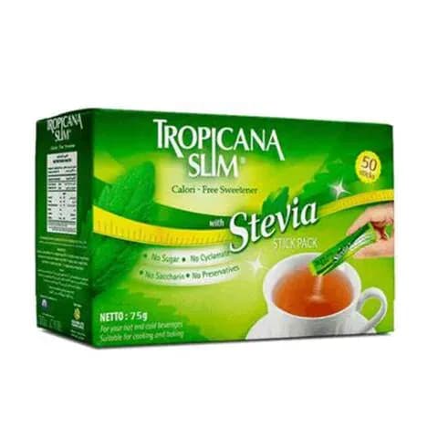 Tropicana Slim Calorie-free Sweetener With Stevia 50 Sticks 75g