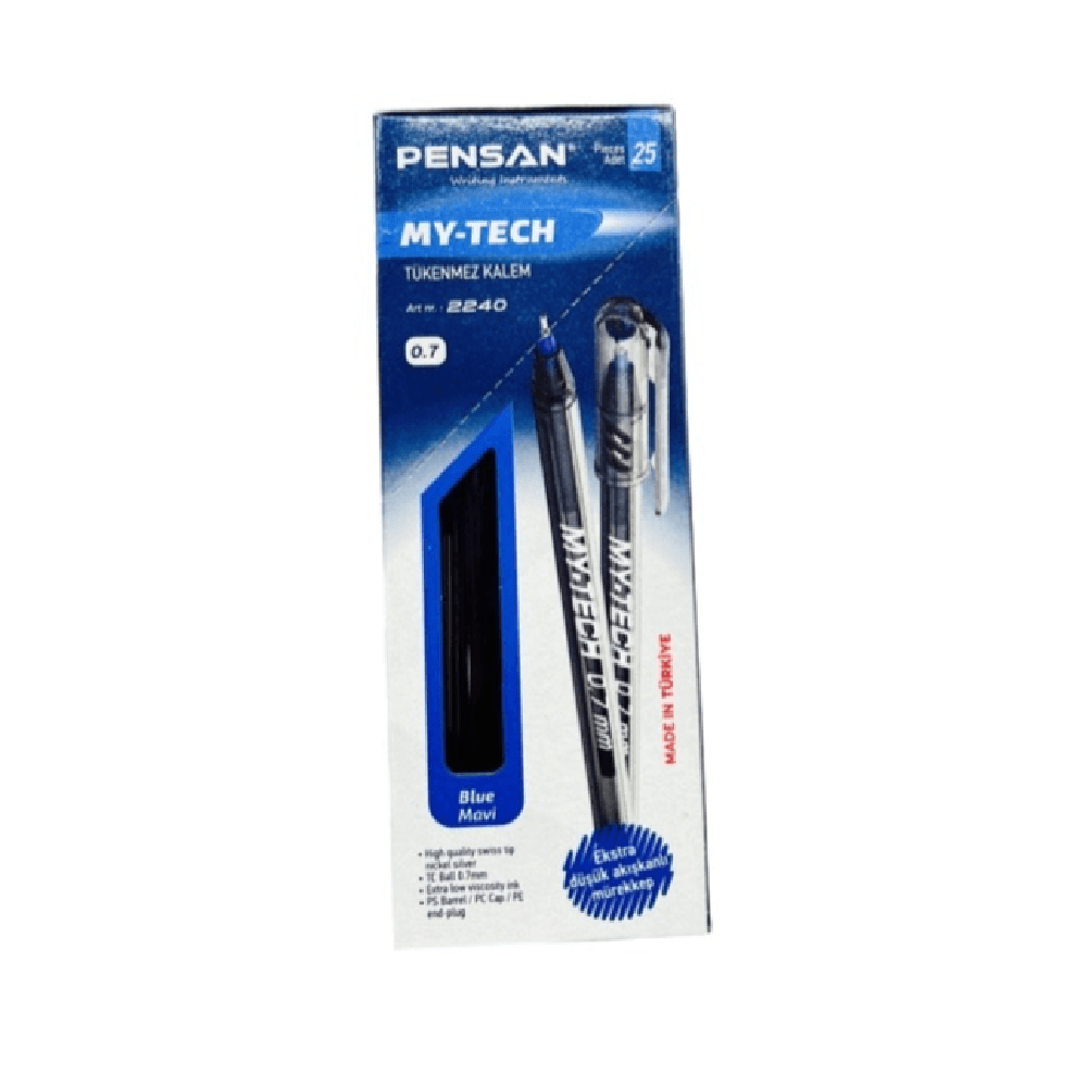 Pensan My-Tech Ballpoint Pen 0.7 mm 25 Pcs Blue 1188
