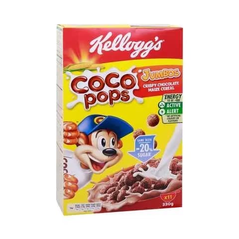 Kellogg's Coco Pops Jumbos Crispy Chocolate Maize Cereal 330gr