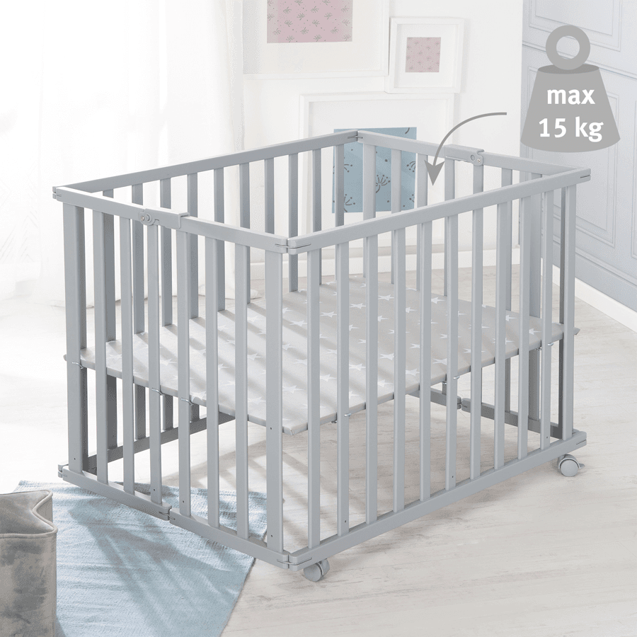 Roba Wooden Foldable Playpen 74 x 100 cm (Taupe)