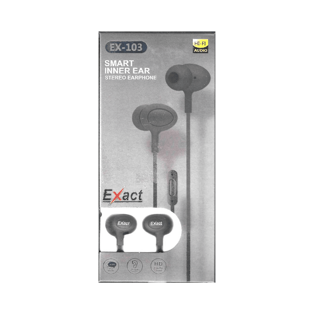 Exact Smart Inner Ear Stereo Earphone (Ex-103) - Black