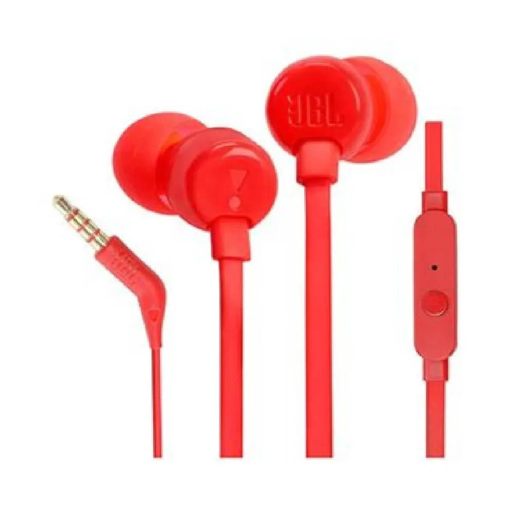 JBL In-Ear Headphones with Microphone (Tune 110 ) - Red