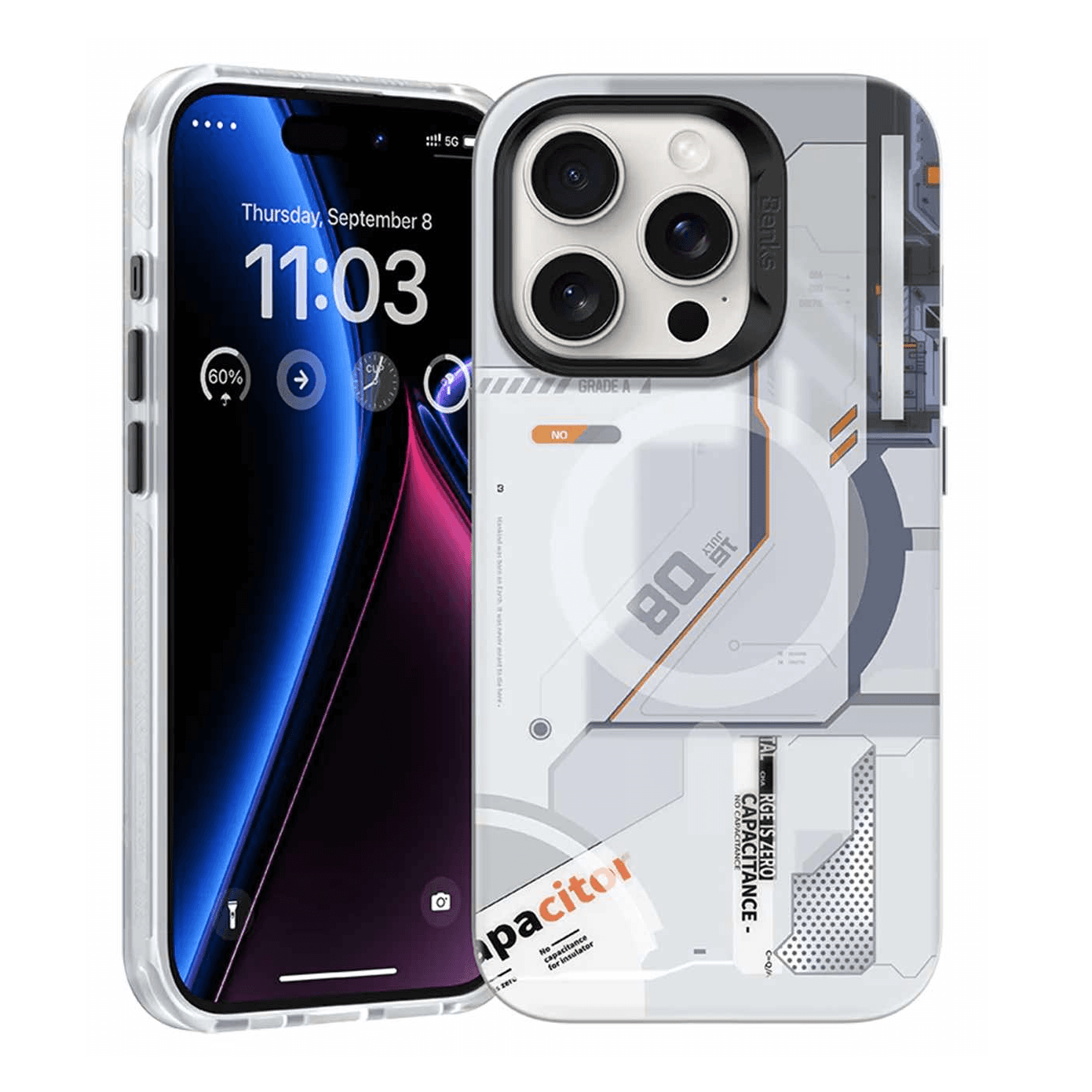 Benks Mecha Case for iPhone 15 Pro / Drop Resistant / Supports MagSafe / White