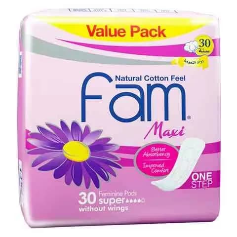 Fam Women Pads Without Wings Maxi 30 Pieces