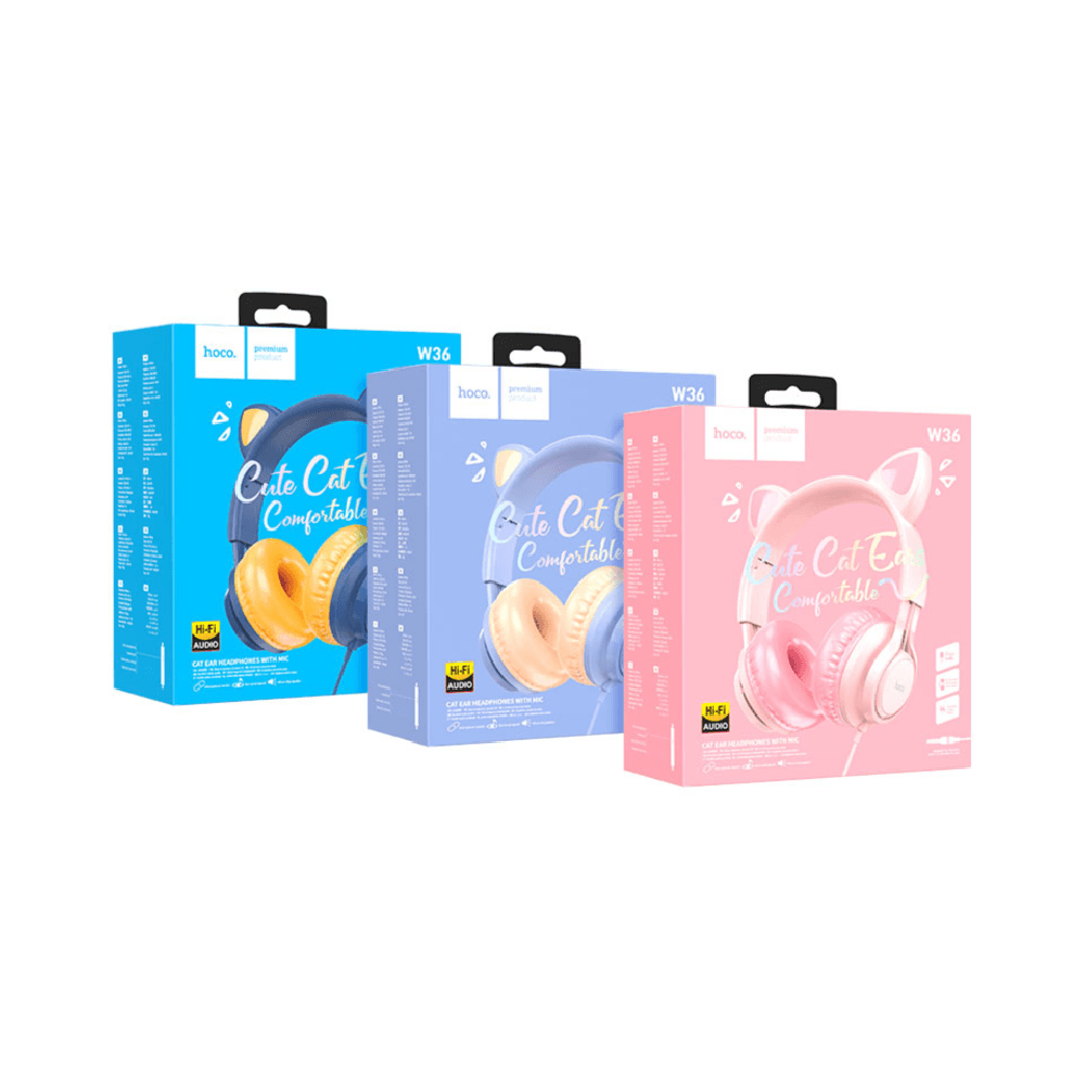 Hoco Cat Ear Headphones With Mic (W36)