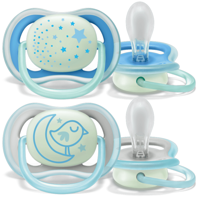 Philips Avent Soother Sil Ultra Air 6-18m Night Boy 2pcs