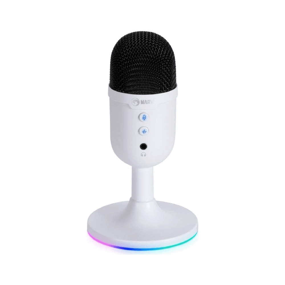 Microfone Marvo Rgb Usb Black Mic06 wh Gamer Cor Preto