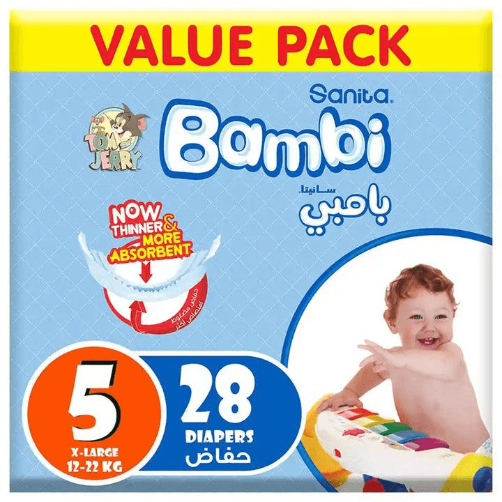 Bambi Size 5 XL 12-22 Kg Value Pack 28