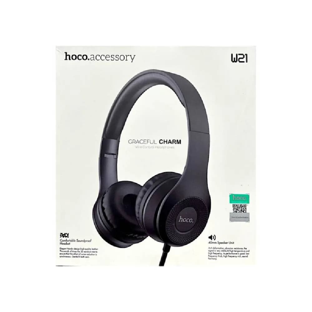 Hoco Headphones Graceful Charm Wired Headset with Mic 1.2m - Black      