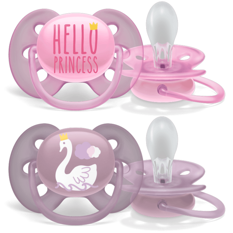 Philips Avent Soother Sil Soft 6-18m Girl Deco 2pcs
