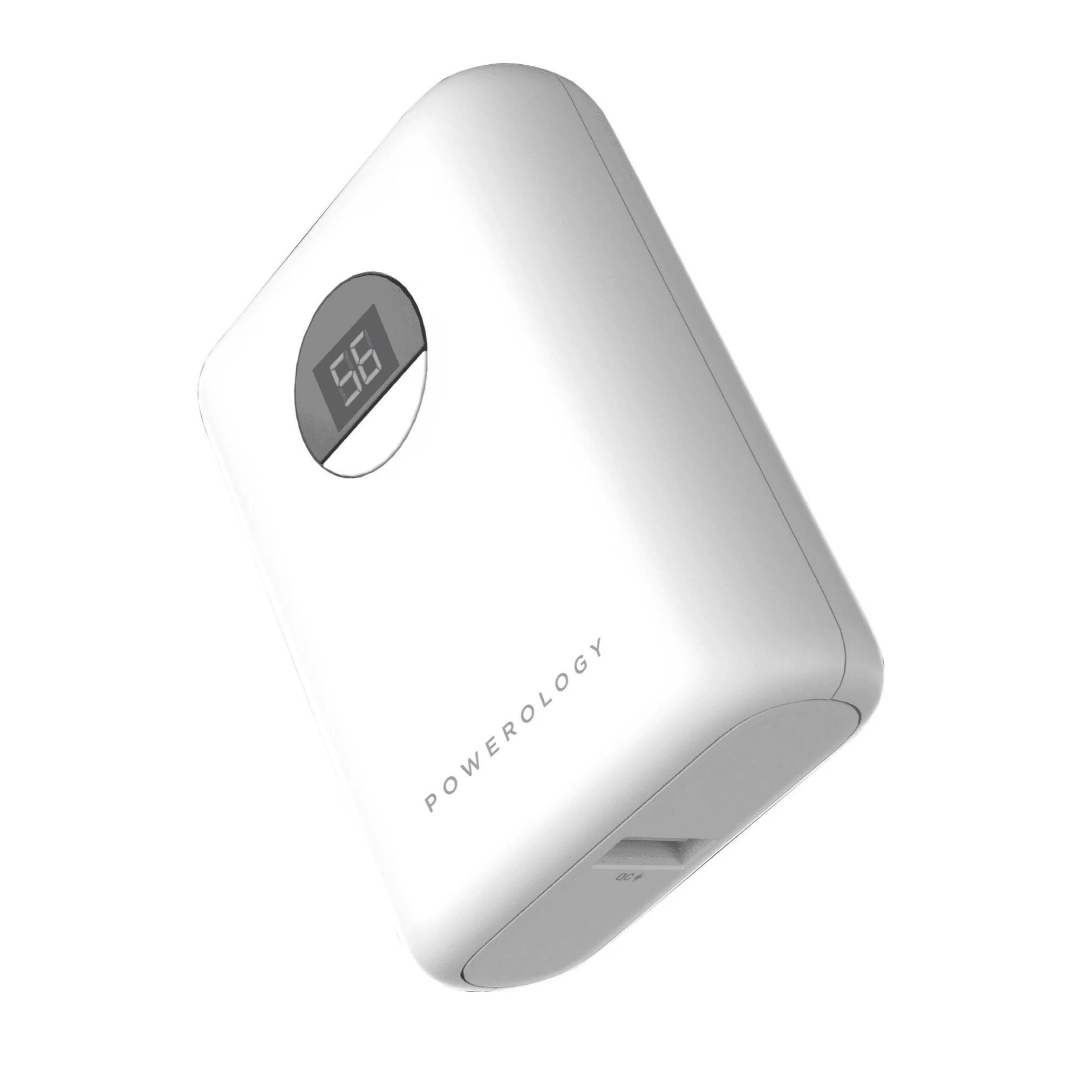 Powerology Power Bank 10000 Mah / Type-C & Usb Ports / Fast Charging / White