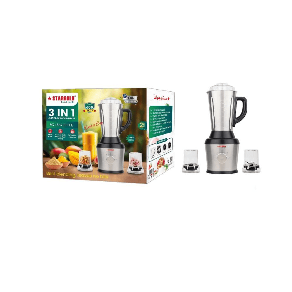 Stargold SG 1367 3 in1 Stainless Steel Elite Juicer Blender Mixer