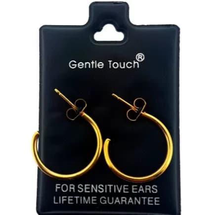 Gentle Touch 105 Gold Half Hoop Earring Sensitive Ears