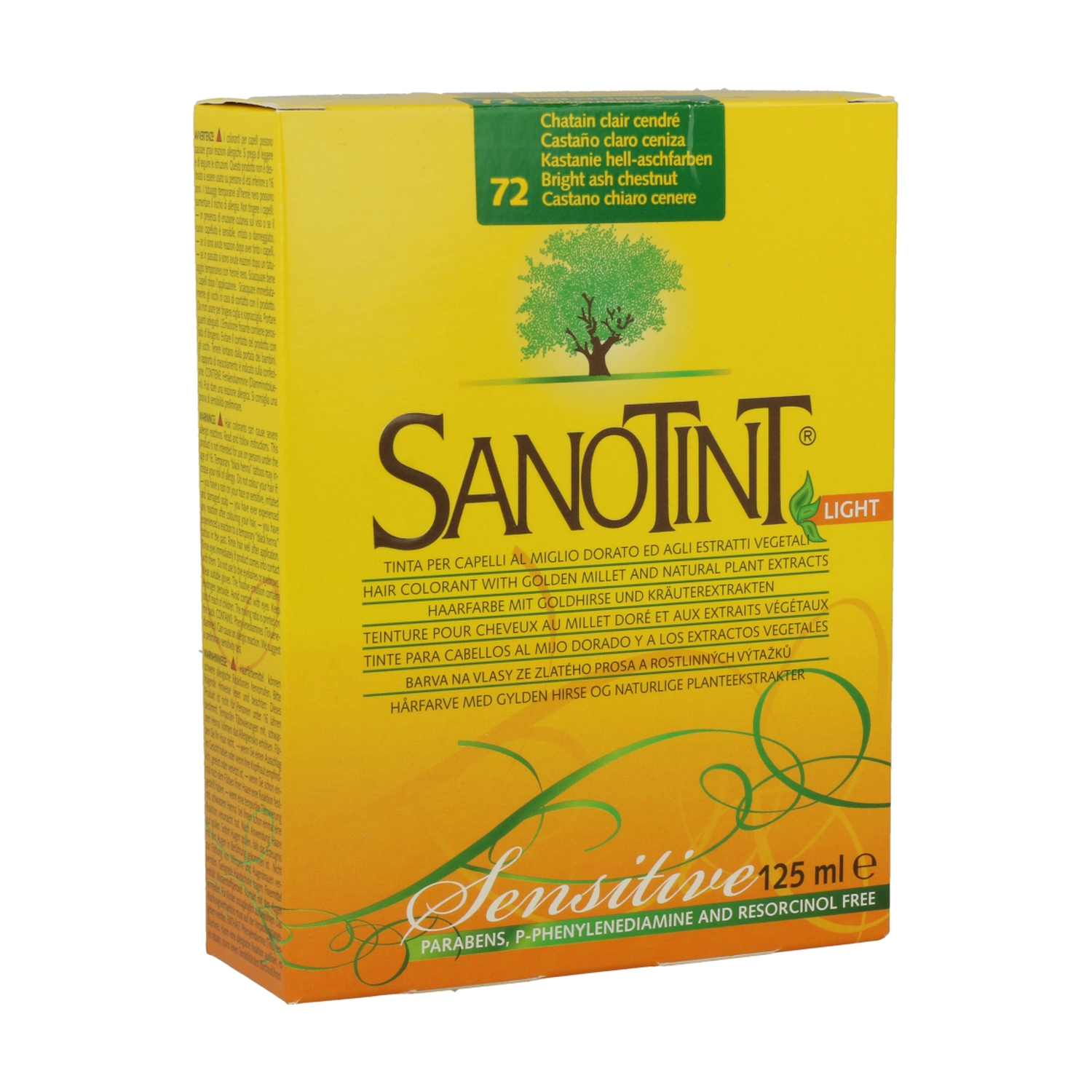 Sanotint 72 Light Bright Ash Chestnut Sensitive Hair Dye Color 125ml