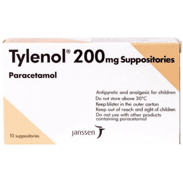 Tylenol Suppository 200 Mg 10 Pc