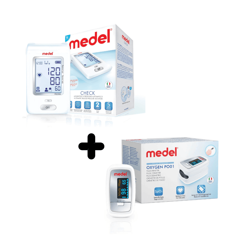Medel Check Automatic Blood pressure Monitor +Medel Oxygen P001 Pulse oximeter Combo Offer