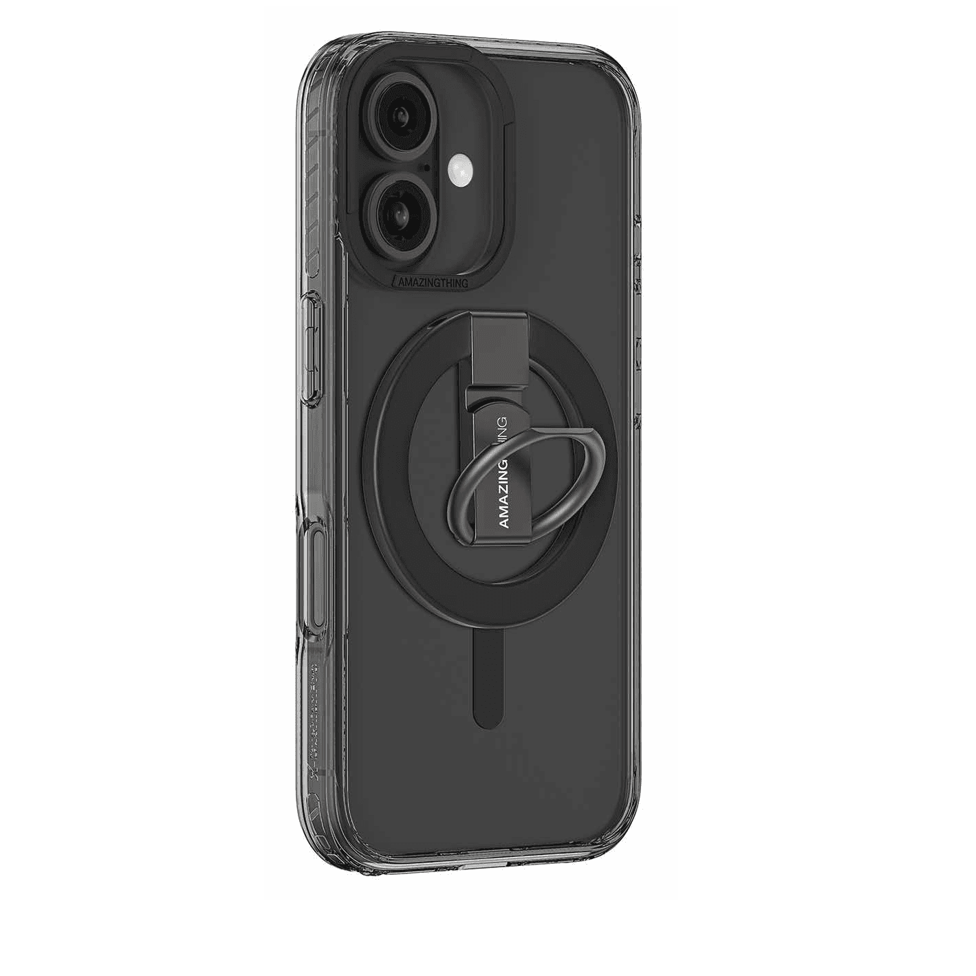 كفر AmazingThing Titan Pro لايفون 16 / مع مسكة / ضد الطيحات / يدعم MagSafe / اسود