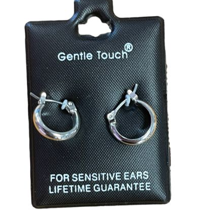 Gentle Touch 130 Silver Loop Stud Earring For Sensitive Ears