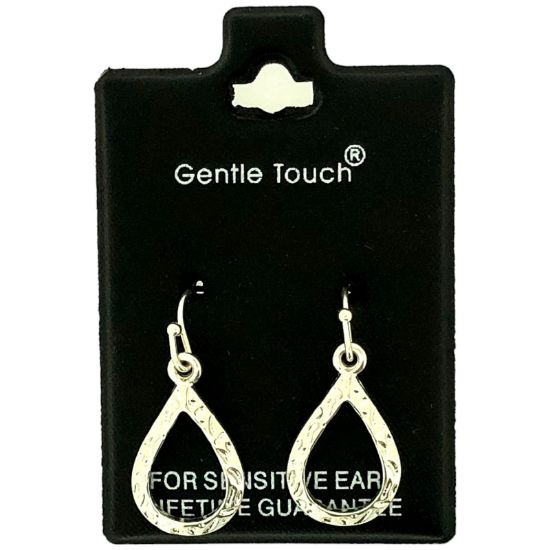 Gentle Touch 24 Drop Silver Teardrop earring For Sensitive Ears