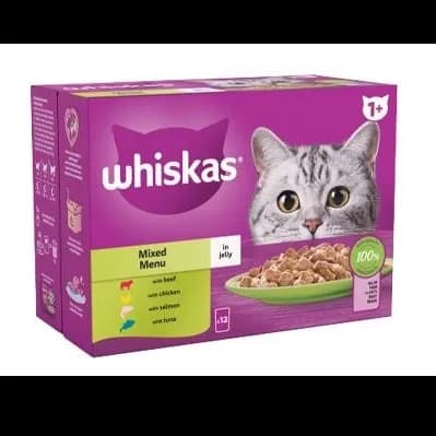 Whiskas 1+ Cat Food Mix Jelly 85Gx12