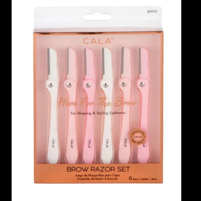 Cala Brow Razor Set For Shaping % Styling Eyebrows 6's