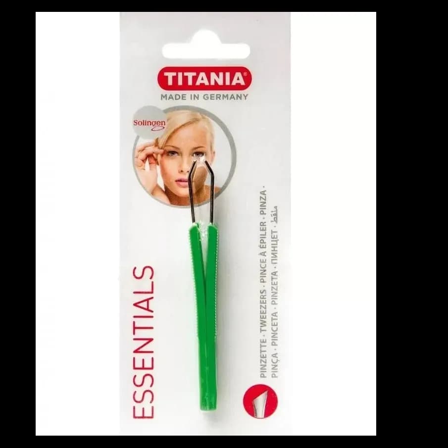 Titania Solingen 1061A Hair Tweezer With Green Plastic Handle 