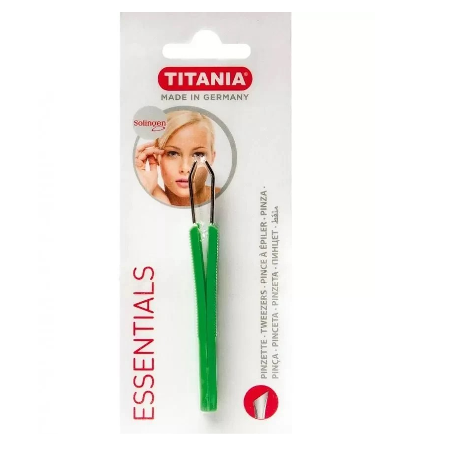 Titania Solingen 1061A Hair Tweezer With Green Plastic Handle 