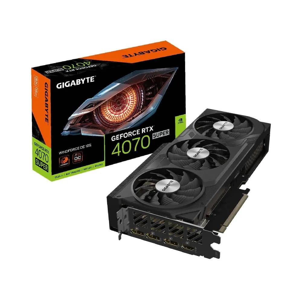 GIGABYTE GeForce RTX 4070 Super WINDFORCE OC 12G Graphics Card, 3X WINDFORCE Fans, 12GB 192-bit GDDR6X, GV-N407SWF3OC-12GD Video Card