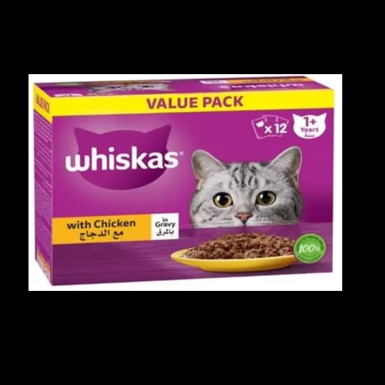 Whiskas Chicken Gravy Pch Catfood 80Gx12