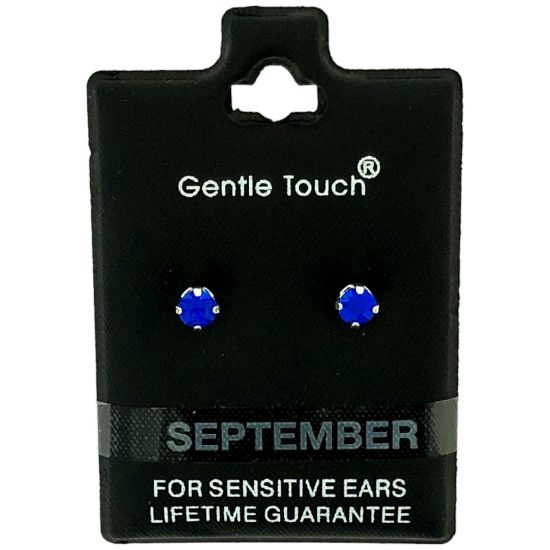 Gentle Touch 9 September Birthstone earring For Sensitive Ears