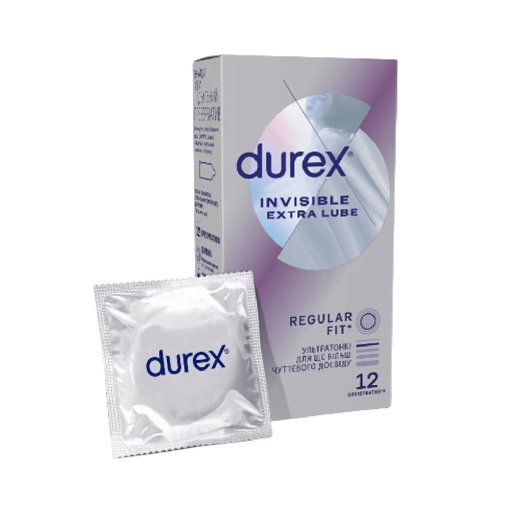 Durex Invisible Extra Thin Extra Lubricated Condoms 12's