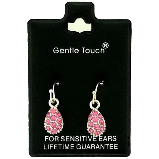 Gentle Touch 40 Pink Dot Hook Drop Earring Sensitive Ears