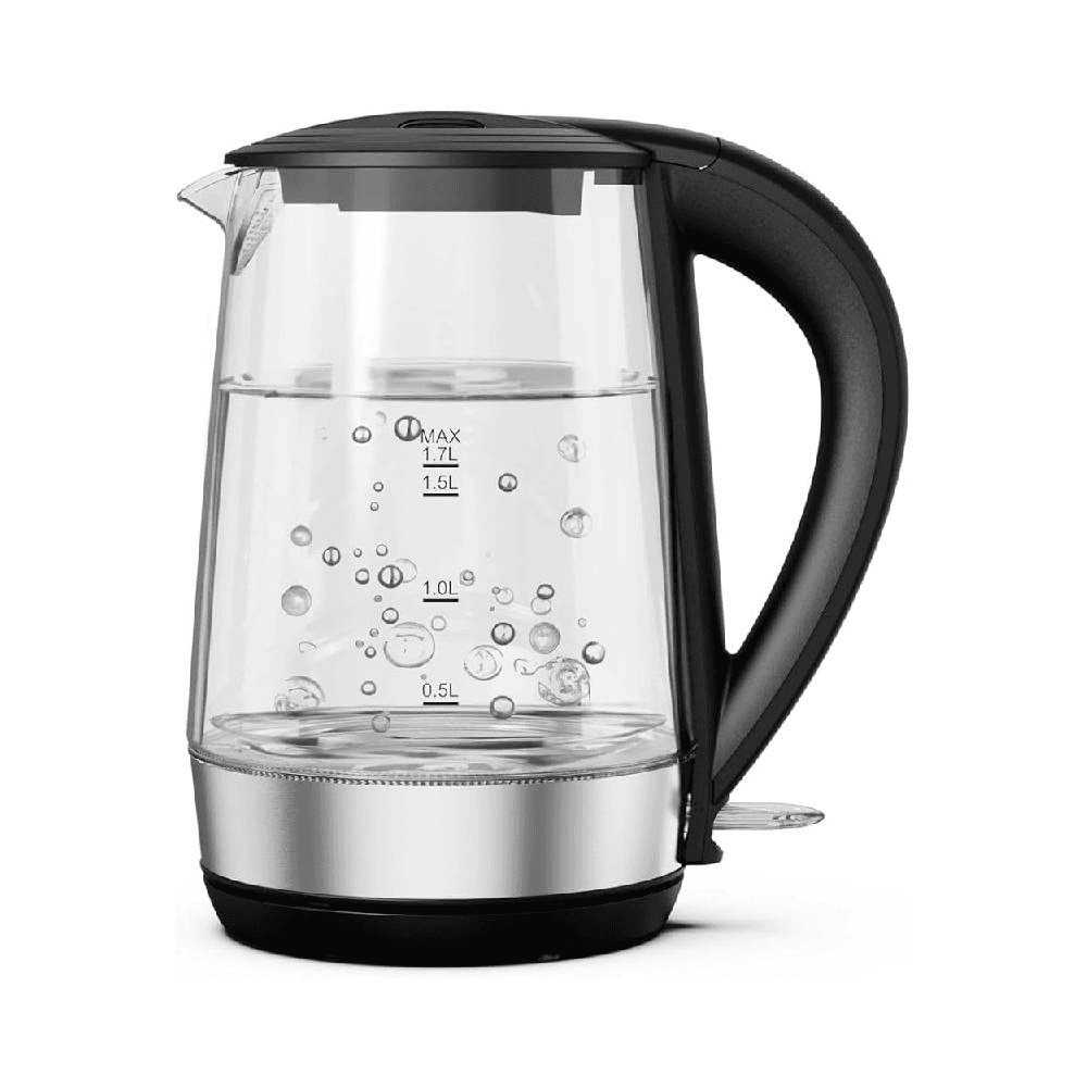 Lepresso 1.7L Transparent Quick-Boil Glass Kettle -  Black