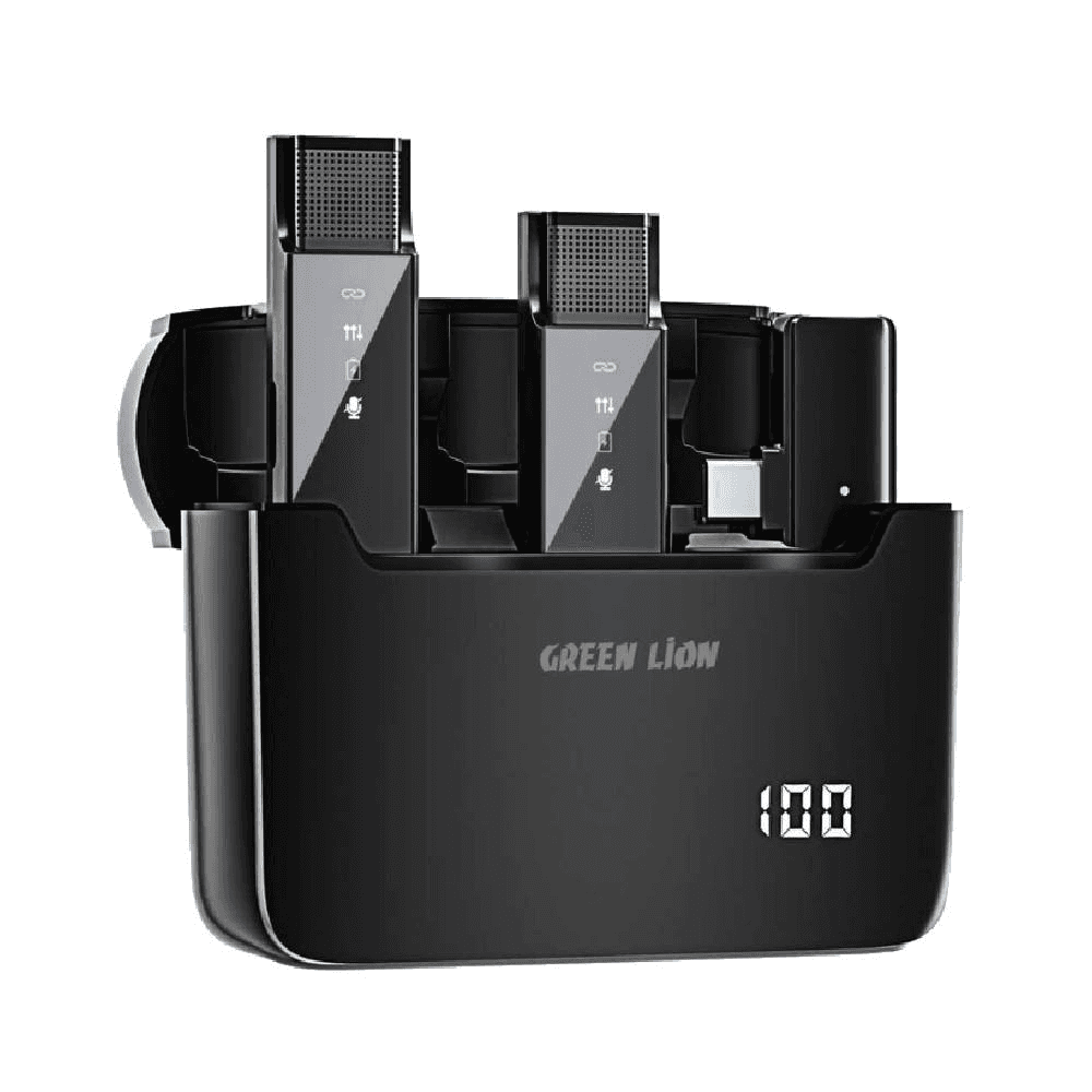 Green Lion 2 in 1 Digital Display Microphone - Black