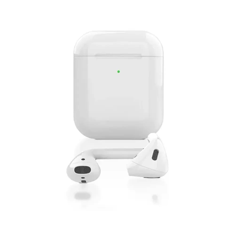 Green True Wireless Earbuds with Built-in Microphone and Charging Case - (8013) white 