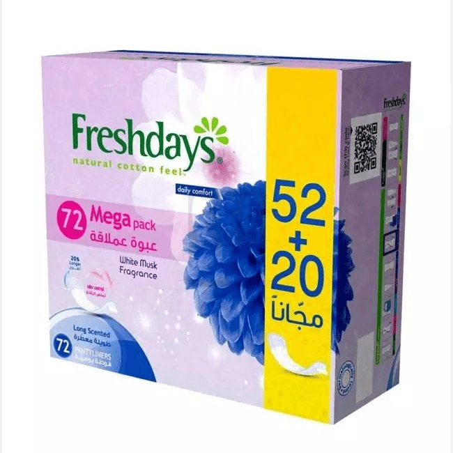 Freshdays Long Scented Pantyliners Mega Pack 72Pcs