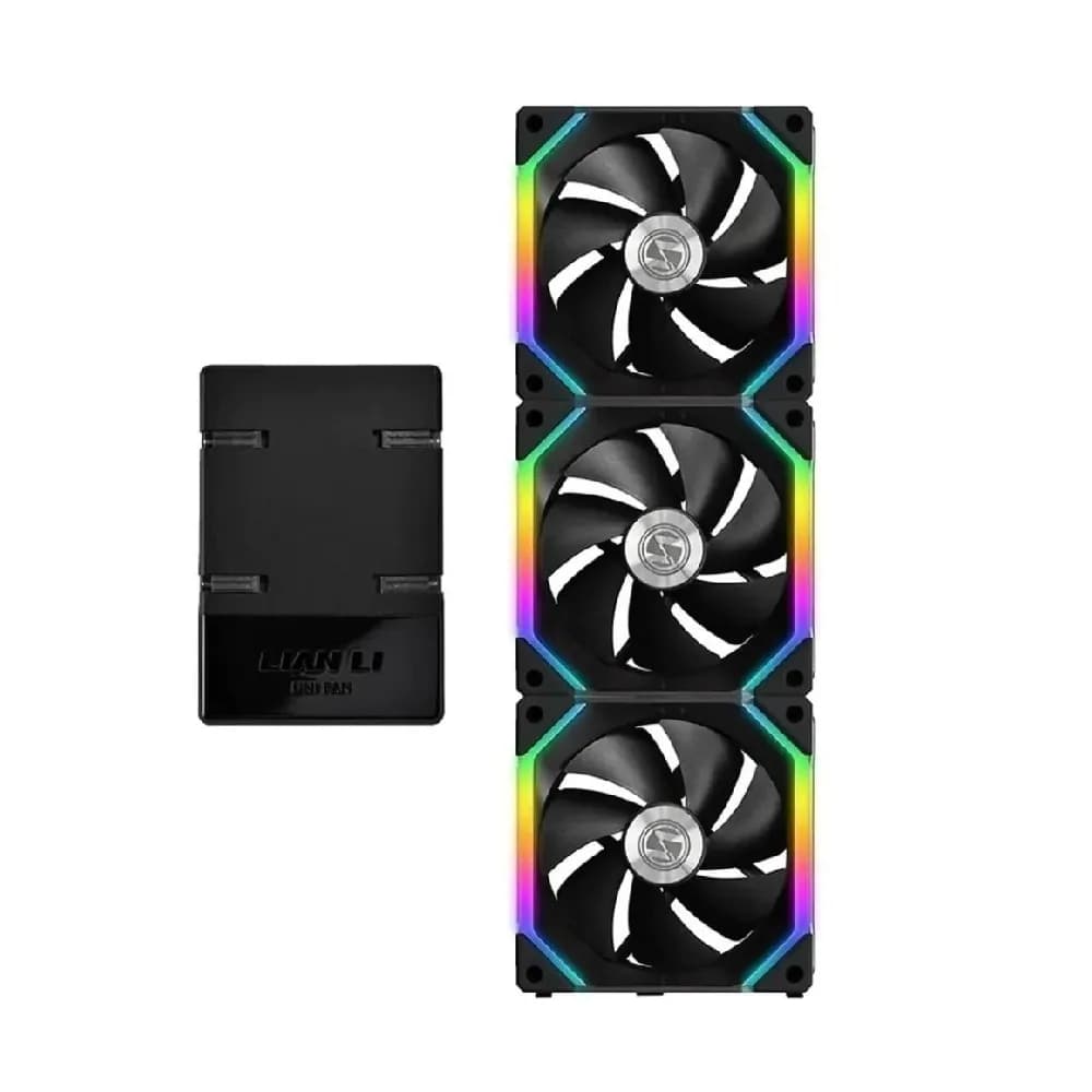 Lian Li Uni Sl120 Triple Rgb 120Mm Fan W/ Controller - Black - مروحة تبريد