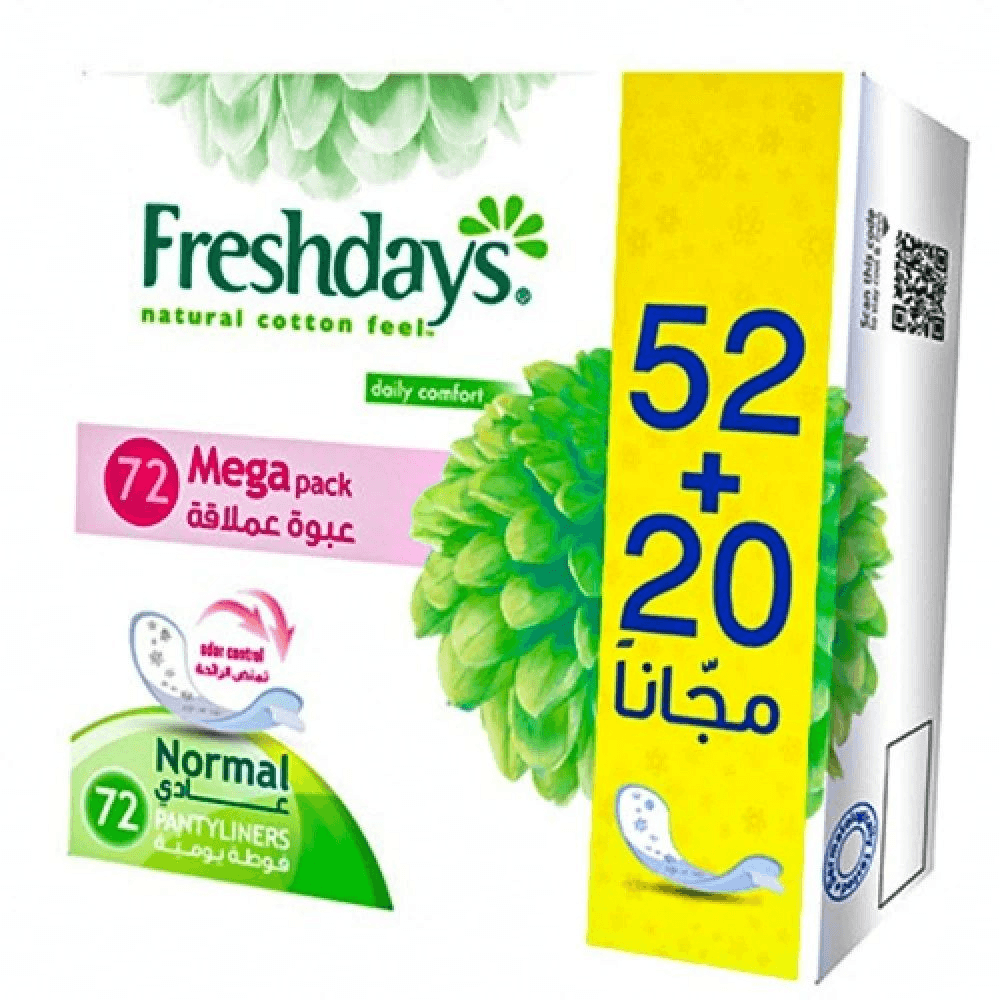 Freshdays normal feminine pads 52+20 for free